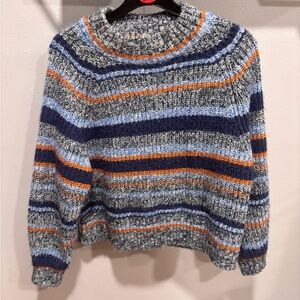 Old Navy Women's Striped Sweater - Blue, Orange, Gray